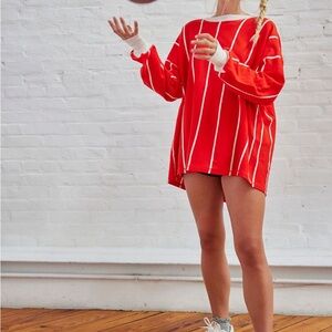 FP Movement by Free People Red Striped Top